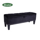 Reatai modern waiting room black ice velvet unfoldable bar bench seating