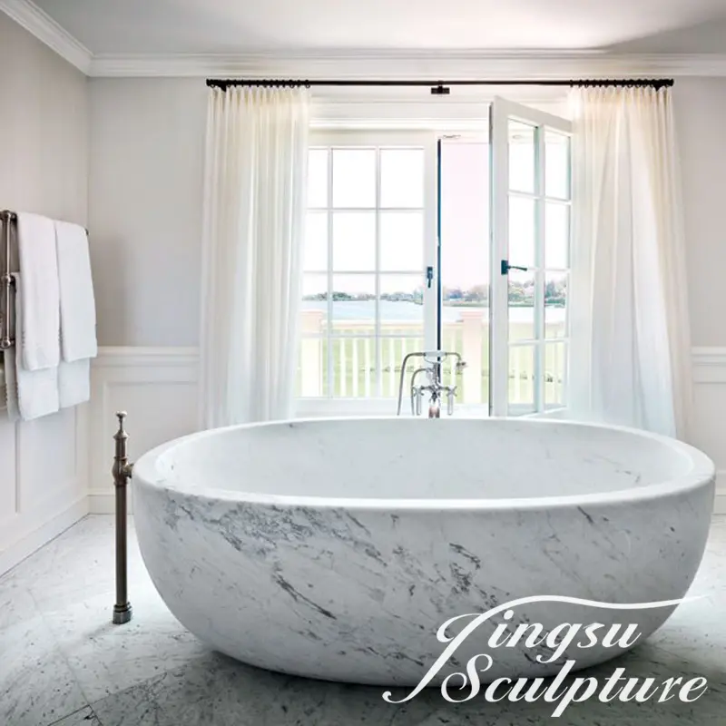 Hot Sale Modern Design Customized Size White Marble Stone Bathtub For Sale