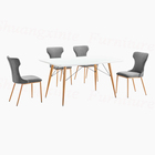 Dining Room Table Set, MDF Kitchen Table and Fabric Chairs Kitchen Furniture
