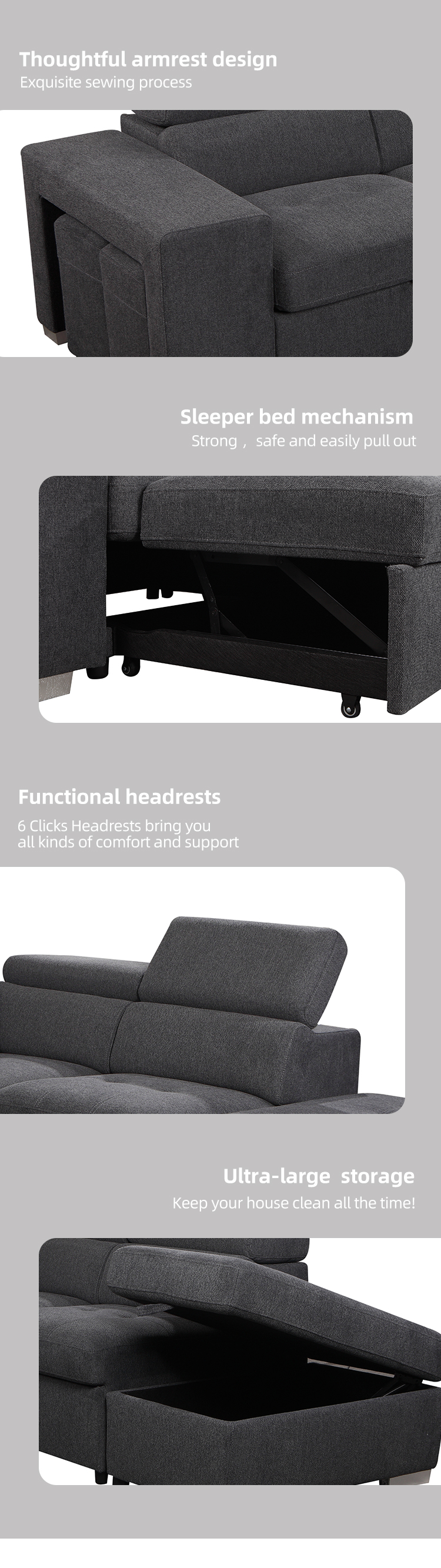 Foldable furniture sofa design modern style living room sofa comfortable fabric sofa set for home