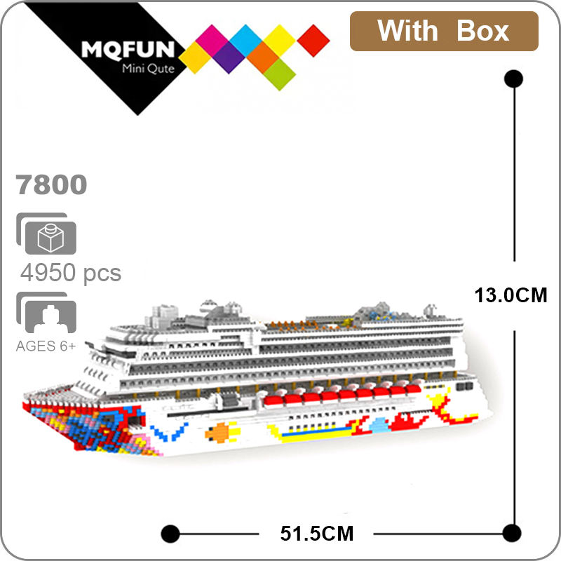 Zrk 7800 Luxury Cruise Liner Ship Big Boat Diy Mini Diamond Blocks Building Toy Building Toys Sets Packs Toys Hobbies