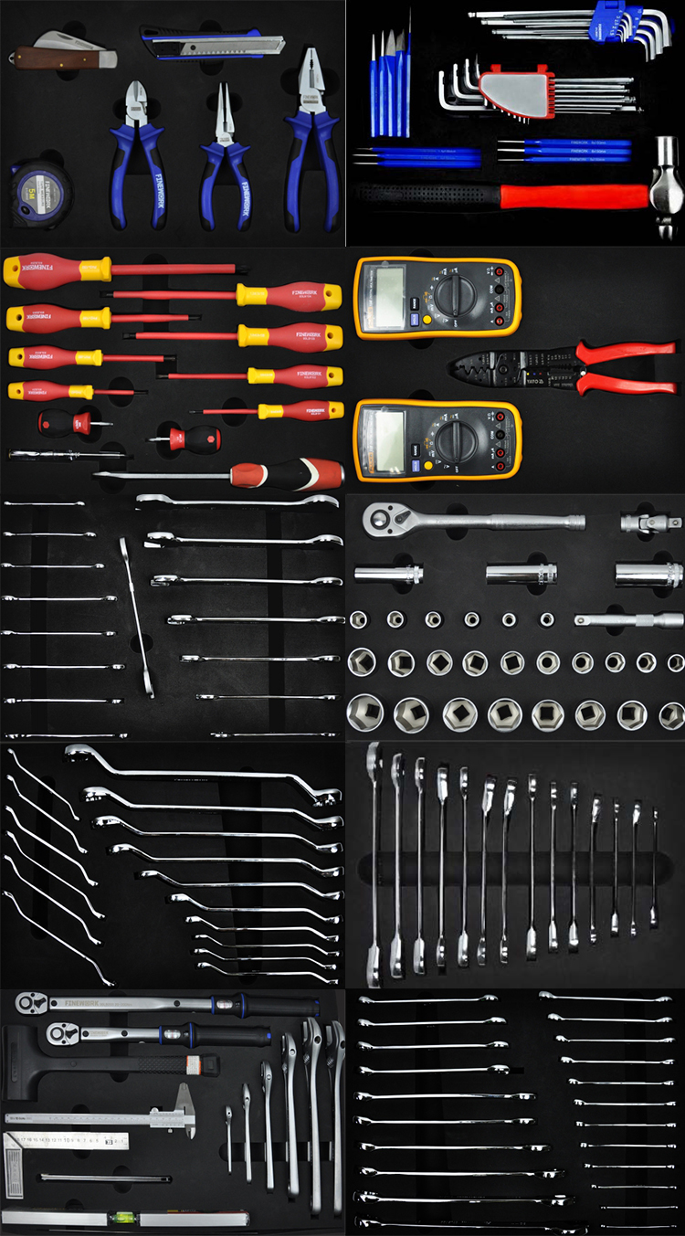 01LB010 High Quality 130 Pcs Combination Hand Tool Set Kit Trolley
