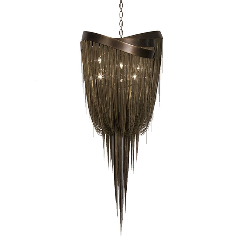 Luxury aluminum chain chandelier lighting decorative metal chain hanging chandelier