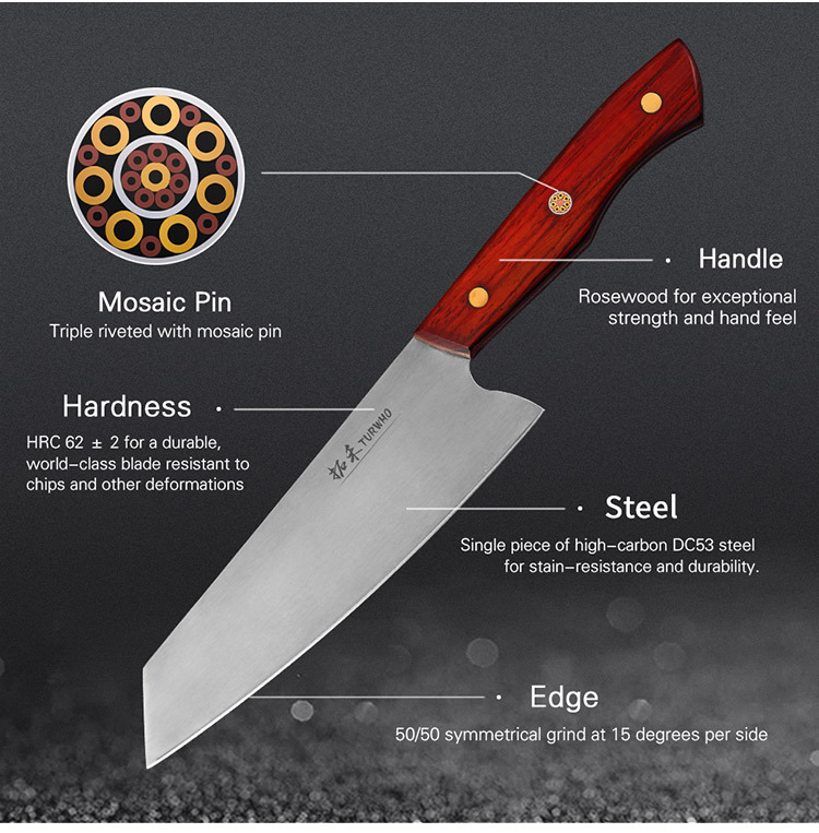 High-performance 8 Inch DC53 Carbon Steel Chef Knife