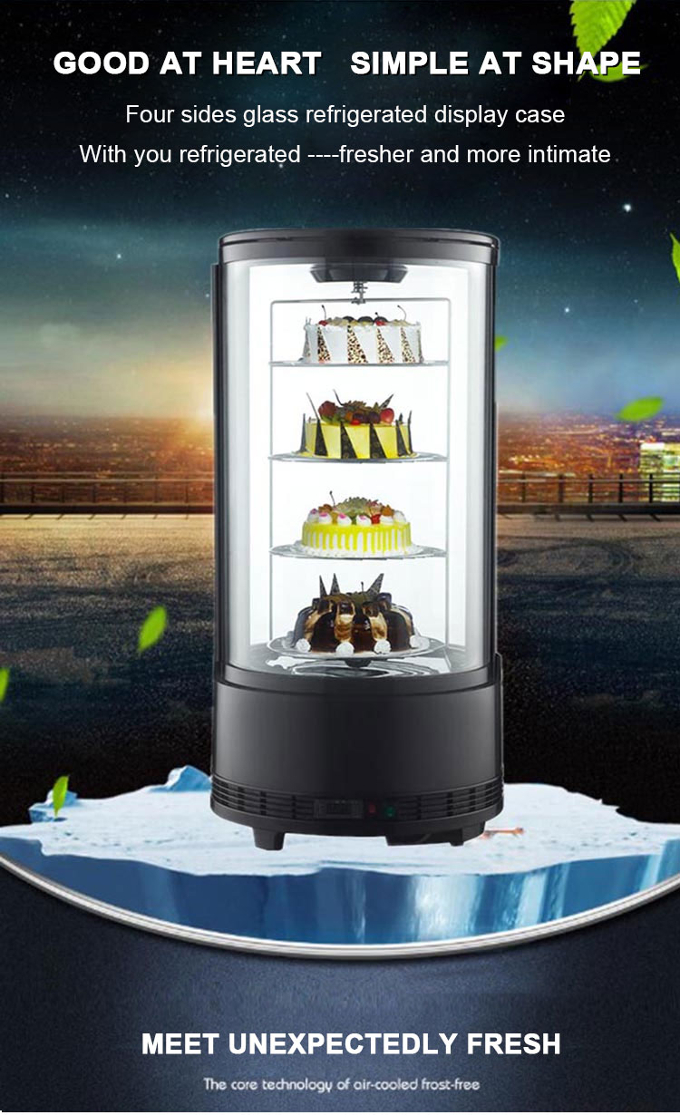 72L rotating cake cabinet refrigerated fresh display cabinet upright showcase