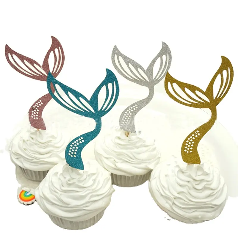 Little Mermaid Party Cupcake Topper for Birthday Baby Shower Party Favors Supplies