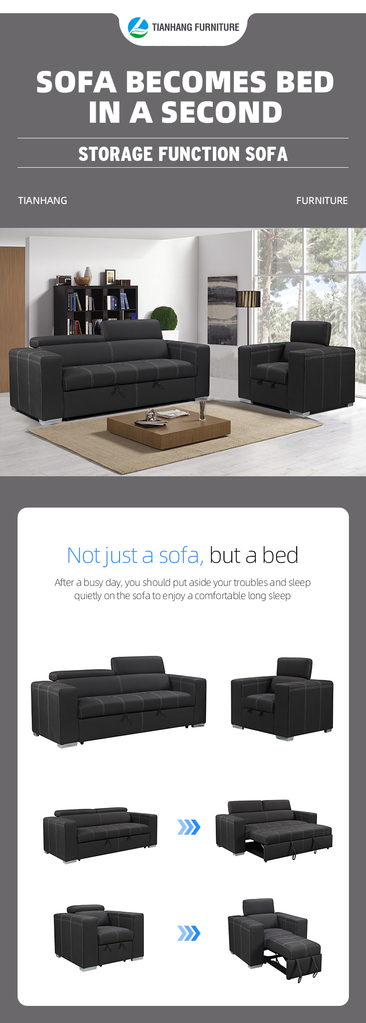 Ingleside 1P modular homes room furniture sleeper sofa bed single
