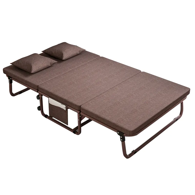 Bedroom adult folding bed Office space saving bed Double metal folding bed