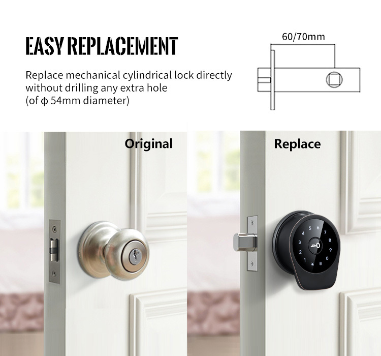 Upgrade Smartphone Wifi Digital Commercial Biometric Fingerprint Keypad smart door lock by TTlock APP