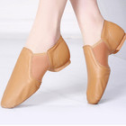 Danyiballet Wholesale Men Elastic Genuine Leather Ballet Tan Jazz Dance Shoes