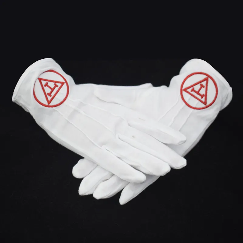 Embroidered Custom Cotton Freemasons Masonic Gloves