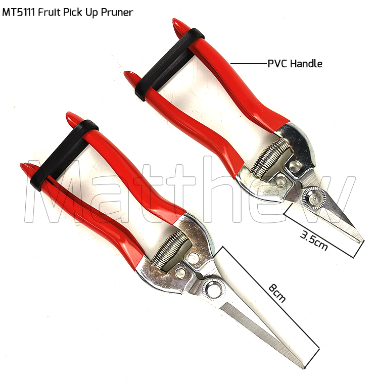 Chrome Plated Fruit Pick Up Garden Scissor Pruning Shear with Soft PVC coated Handle