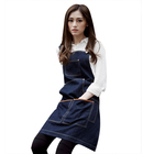 Blue Denim Apron With Adjustable Cross Strap Jeans Barista Cafe Chef BBQ Work Apron