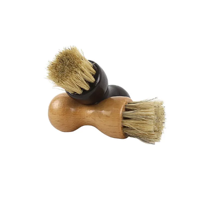 Gourd -Shape Shoes Brush 100% Natural-hair Of Pig Hair Brush Polish Applicator