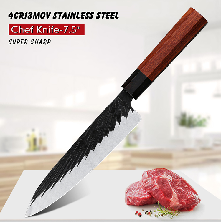 High-quality 7.5 Inch Stainless Japanese Kitchen Chef Knife with Rosewood Handle