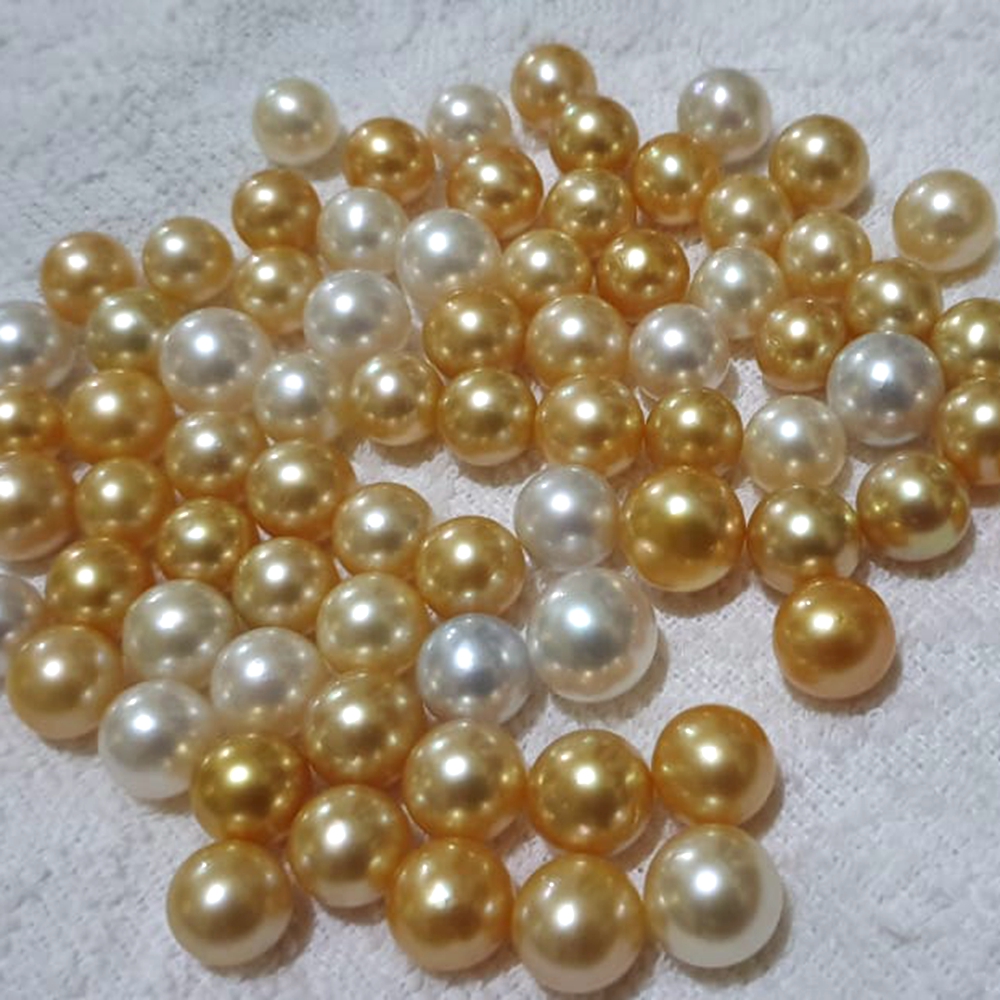 10 Pcs 6-7mm Yellow AAAA Pearl Beads,Nature pearl beads,Colorful Round Pearls With No Hole,For Cage Pendants,Bulk Wholesale High QualityC#24