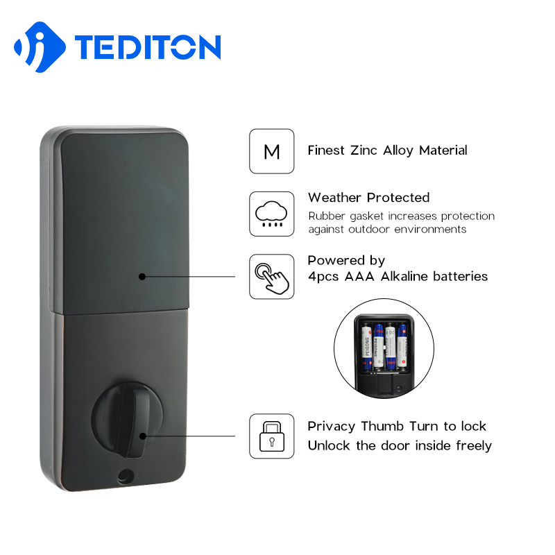TT lock app air bnb  electronic lock mini Smart Biometric deadbolt Gate fingerprint password lock