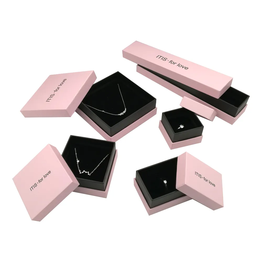 Custom luxury gift paper packaging velvet jewelry box
