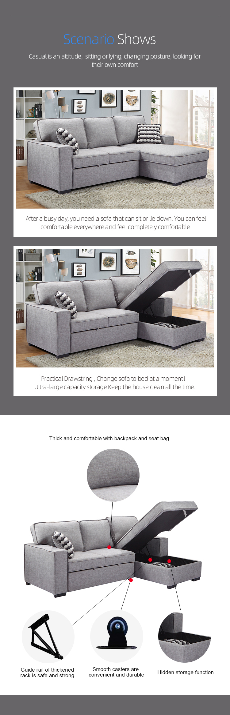 Wholesale Arabic style and popular fabric sofa set for living room Reclining sleeper sofa bed
