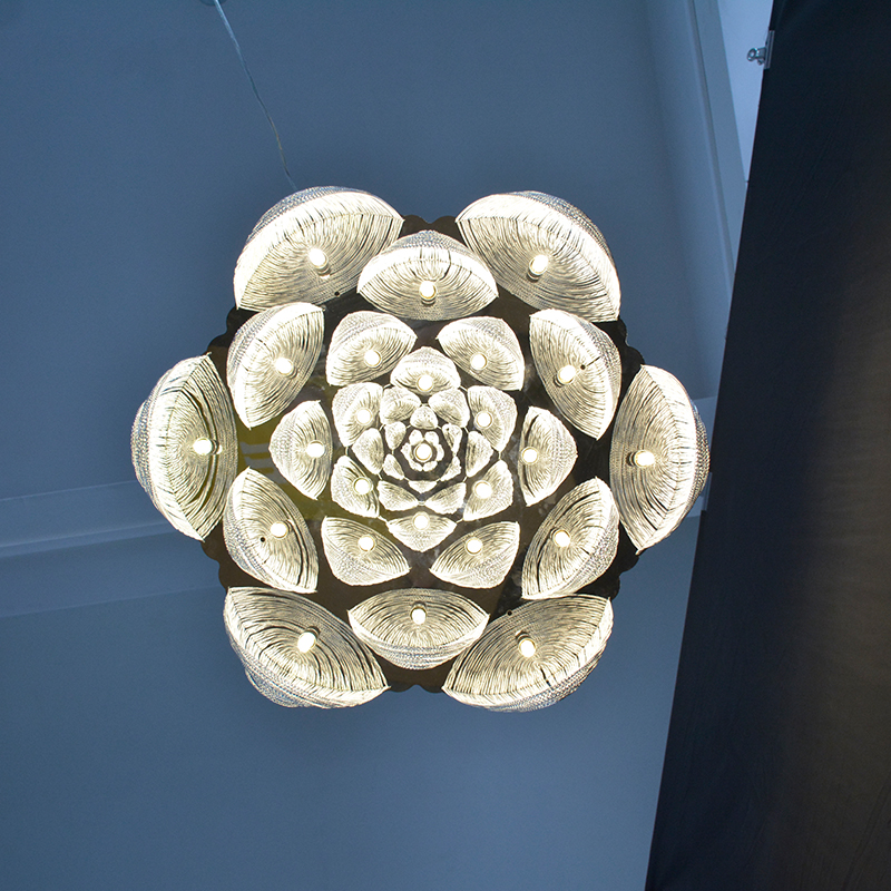 Luxury aluminum chain chandelier lighting decorative metal chain hanging chandelier
