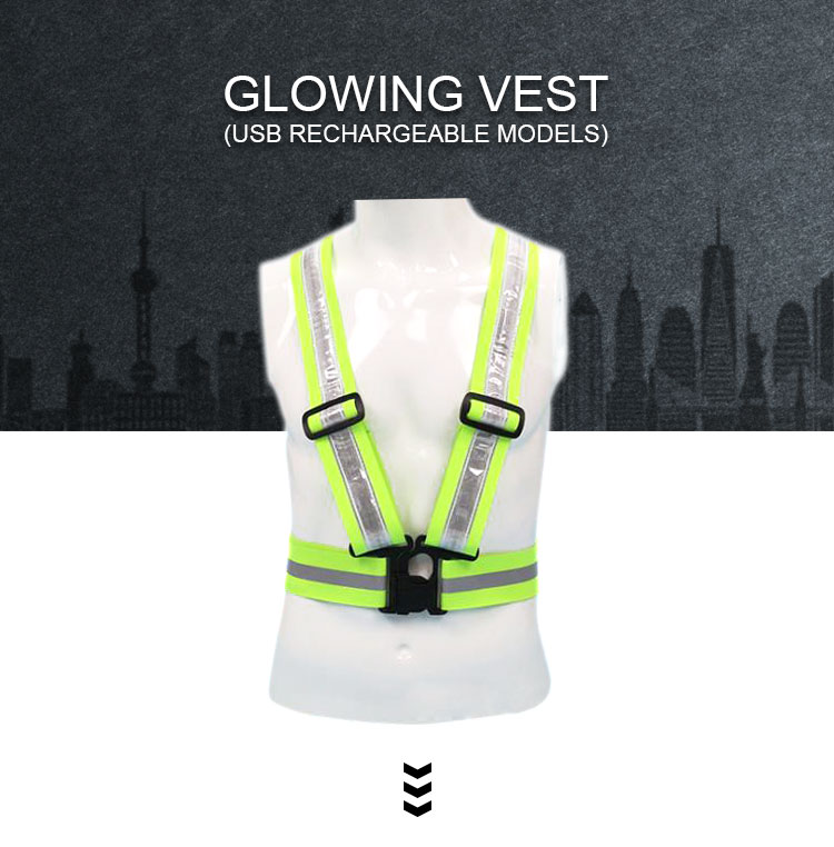 Adjustable Safety Reflective Fashional Vest, Running Cycling Warning Clothing/