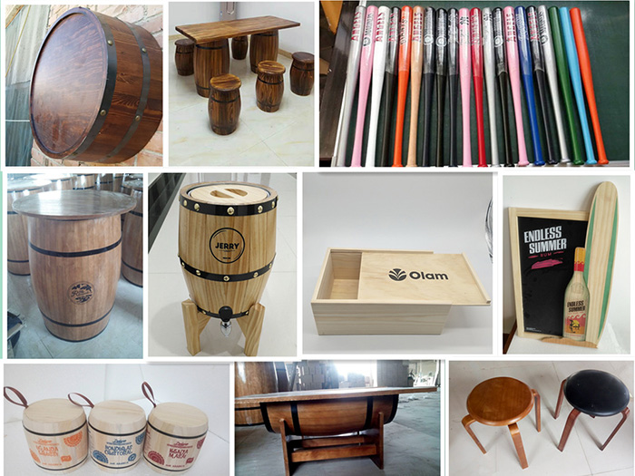 OAK wood decorative mini wine storage barrel