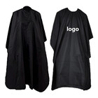 custom logo waterproof polyester salon black makeup hairdresser cape barbers