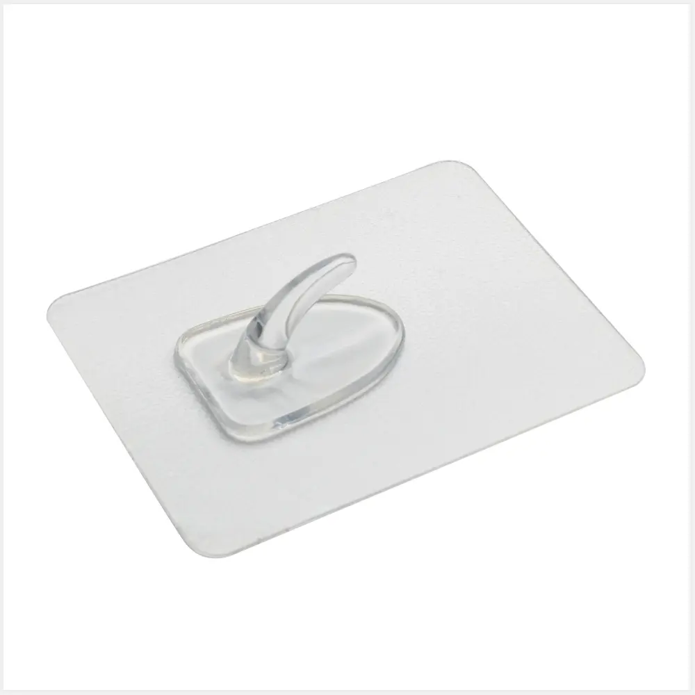 Strong adhesive magic wall sticky hook without nails/ portable clear plastic adhesive transparent wall selfsticking hooks