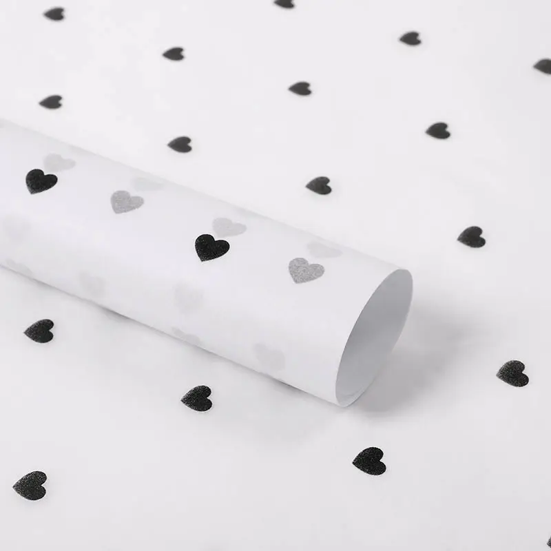 Hot sale high quality snow paper little peach heart Flowers Wrapping Paper