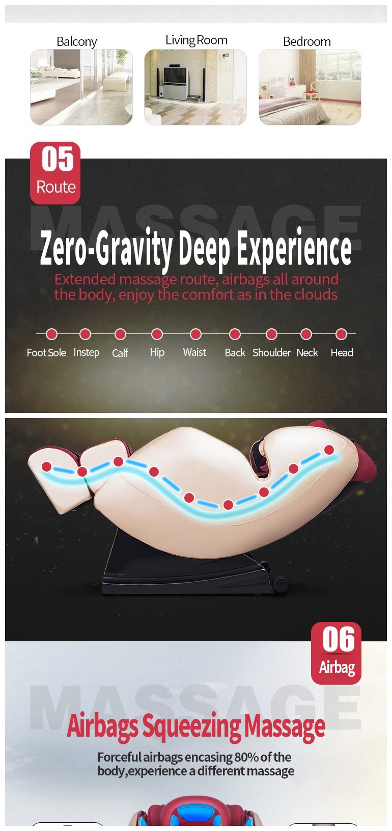Best 3D massage chair zero gravity finger pressure kneading luxury office massage chair