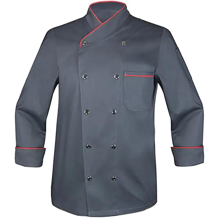 Wholesale Trendy High Quality All Types of Modern Formal Restaurant Cook Uniforms with Snap Buttons for Staffs