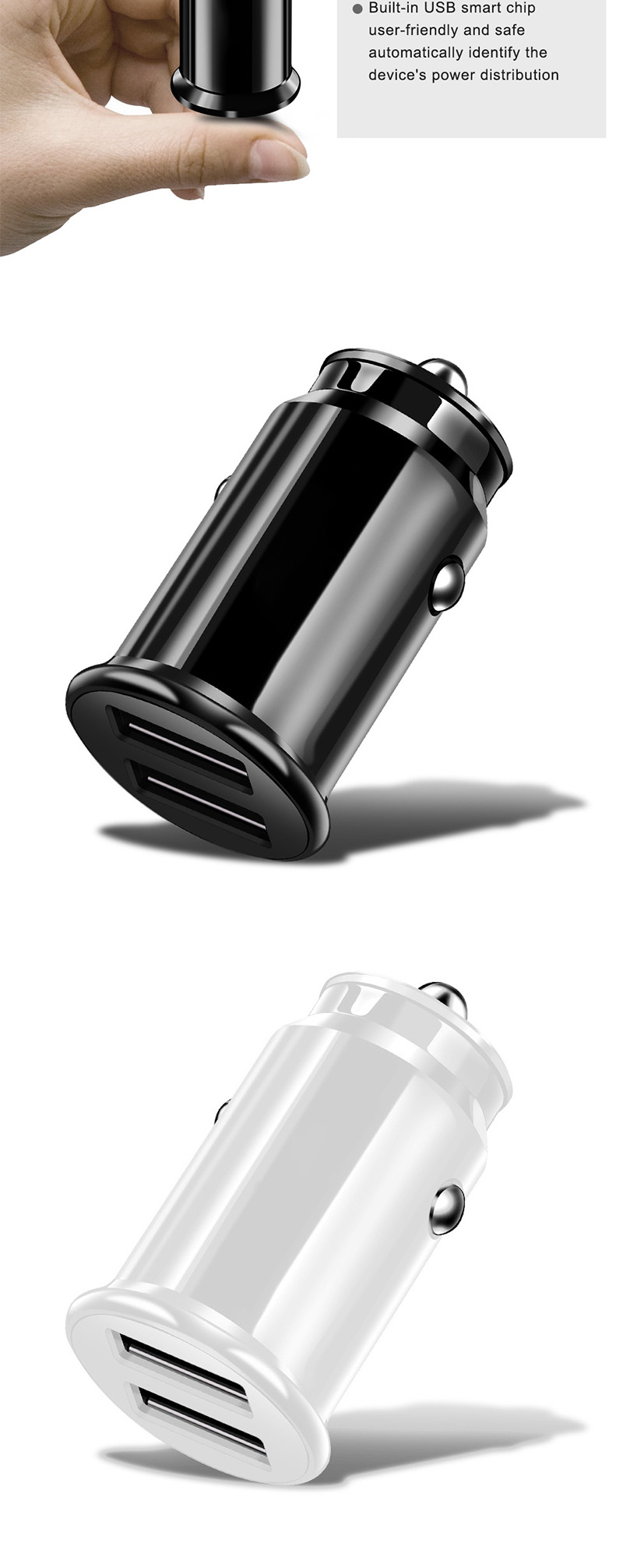 Eonline Mini Fast Dual USB Car Charger Adapter 2.4A Quick Charge Car Phone Charger For Tablet Mobile Phone Car-Charger