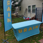 spandex promotional tradeshow exhibition reception event adv custom logo 8ft 244*75cm stretch desk cloth