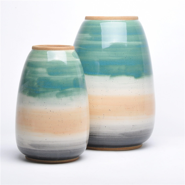 Nordic graceful modern plain cylinder weddings floral vase tabletop ceramic decor vases