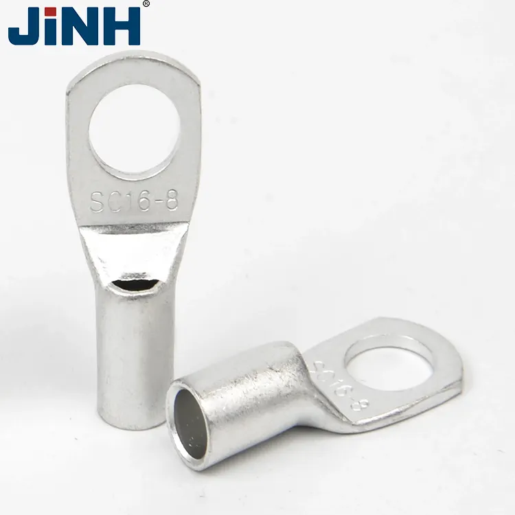JINH Copper Battery Cable Lug Connector Terminal SC16-8 16mm2 Hole 8mm Electrical Battery Connector