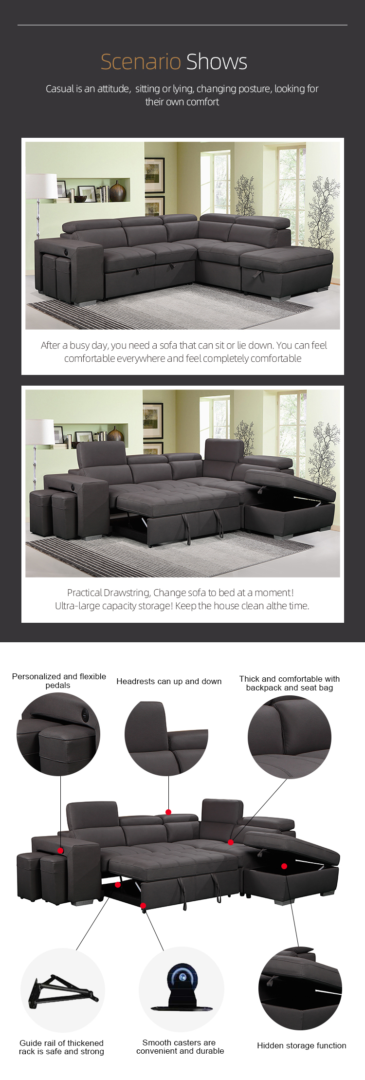 Positano 3 modern home furniture corner sofa with USB sofa