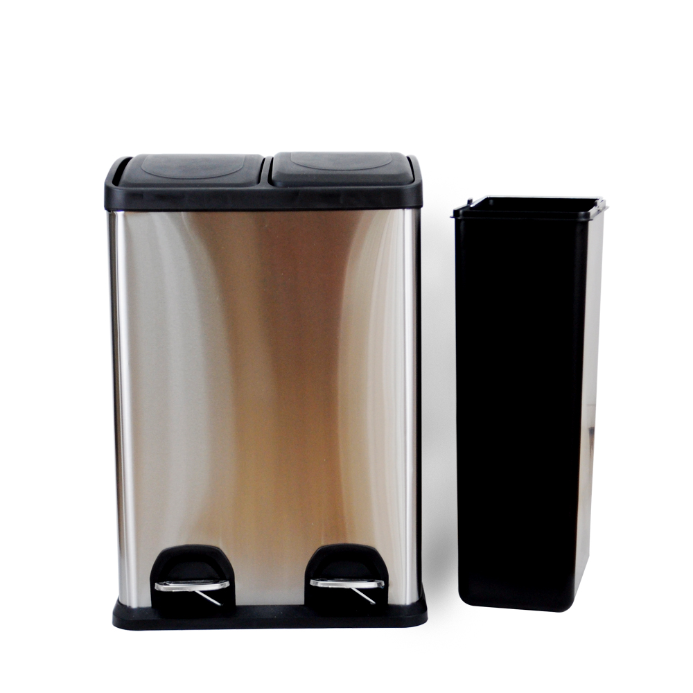 Modern 48L 60L Large Classified Metal Foot Pedal Compartments Trash Recycling Bins for Home Office