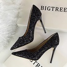 Private Label Silver Shoes Female Thin High Heel Crystal Wedding Shoe For Bride Women's Dress Shoes