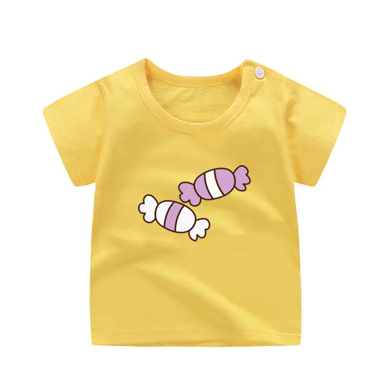 Дышащая футболка без этикетки с принтом на заказ, Детская футболка с коротким рукавом и графическим рисунком, хлопковые Простые Летние Детские комплекты одежды