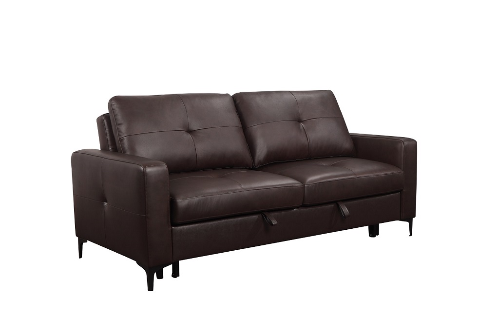modern design genuine leather sofa bed 3 seater living room sofa cum bed factory wholesale