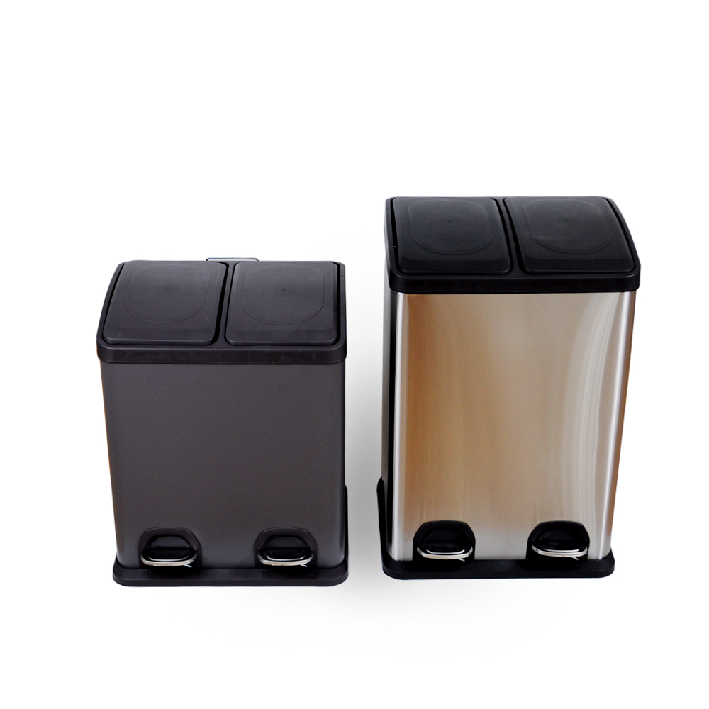 Modern 48L 60L Large Classified Metal Foot Pedal Compartments Trash Recycling Bins for Home Office
