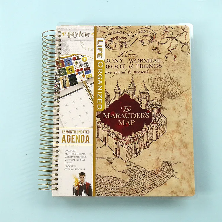 Wire Spiral Binding 12 Month Updated Agenda/Planners With Divider Tabs Harry Potter Design