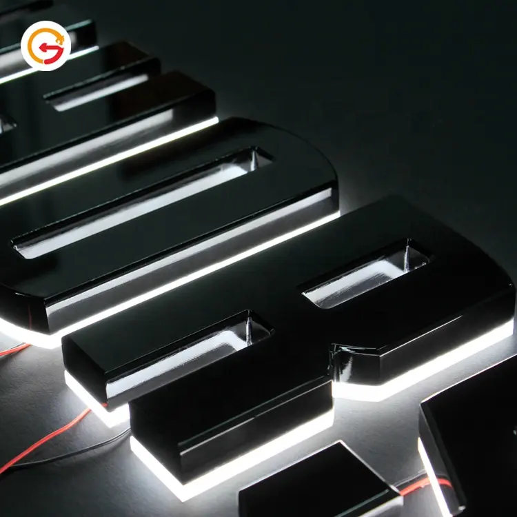 JAGUARSIGN Manufacturer Customized Back Light 3D Acrylic Letter Sign Black Painting LED Letter Shop Sign