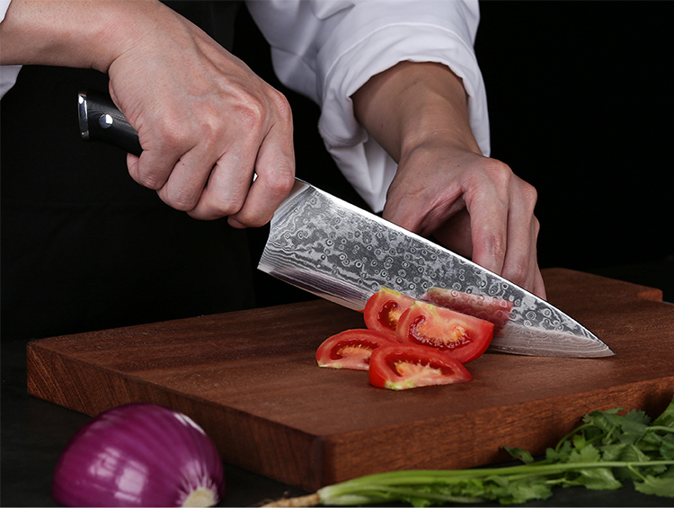 Factory Direct Sales Professional 8 Inch Damascus Chef Knife with G10 Handle