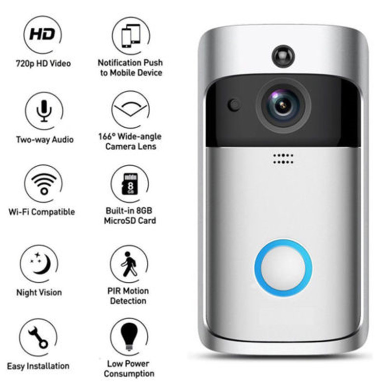 wifi door bell video camera doorbell for home security camera wireless door bell FHD 720p