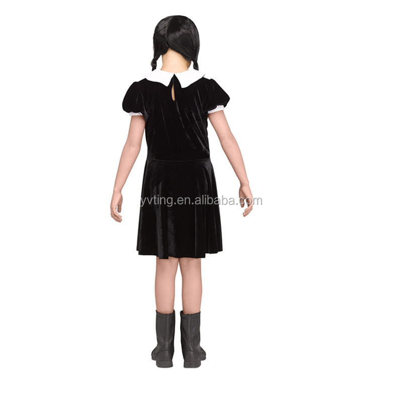 Dress Simple Retro Black Doll Collar Easter Adams Cosplay Customized Girl Long Dress
