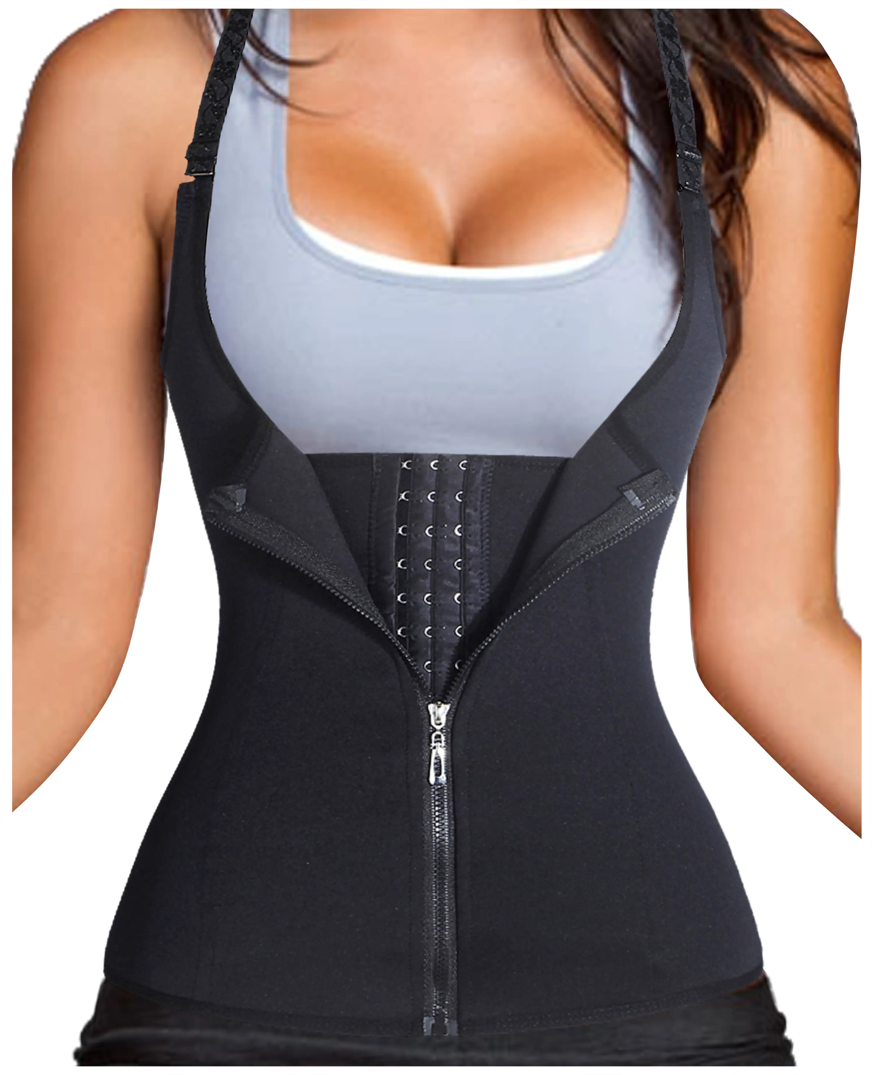 Women Plus Size waist trainer corset vest compression sweat belly belt body shaper postpartum girdle faja