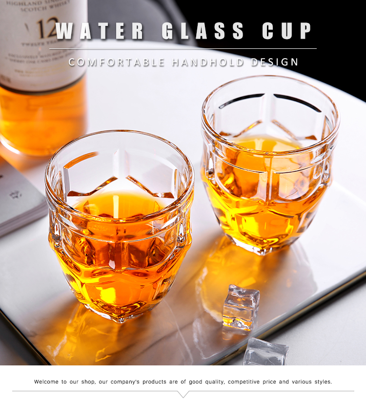 Wholesale Round iced tea keep glasses cups machine made gold rim customized simple embossed glass cup cylinder