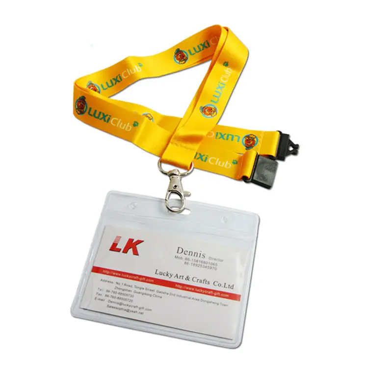 Free Design Hard Plastic ID Card Holder Printed Lanyard With Custom Logo