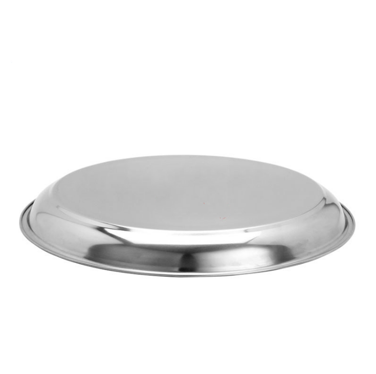 Popular Thailand Style Round Deep Plates Stainless Steel Fruit Serving Tray